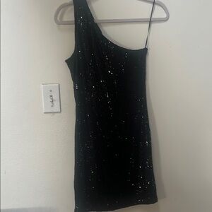 Fashion Nova Blue One-Shoulder Bodycon Dress